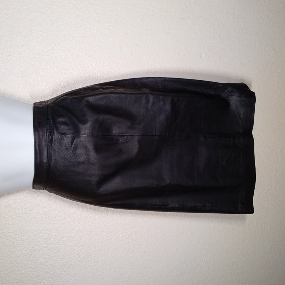 Leather pencil skirt